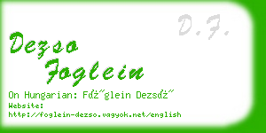 dezso foglein business card